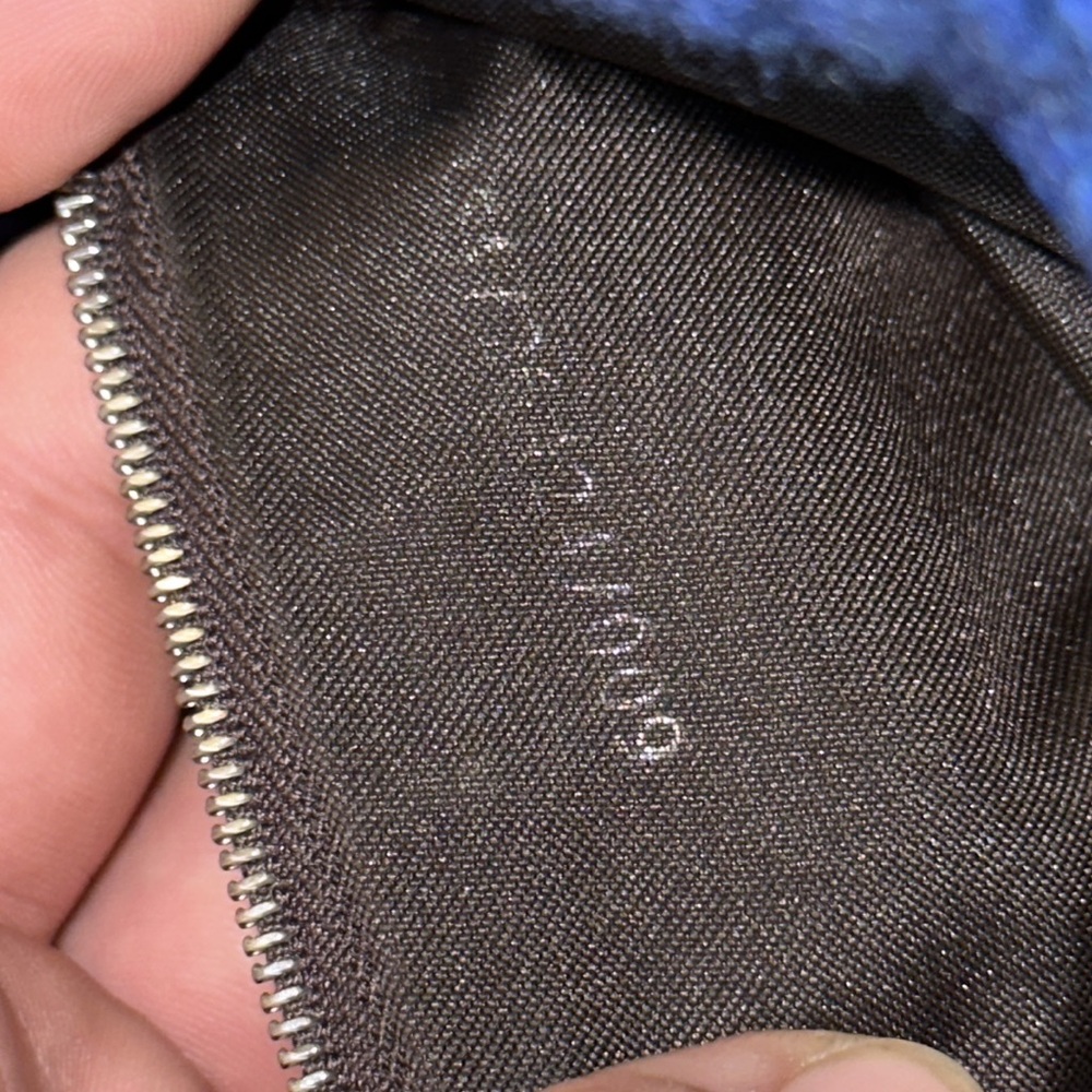 Fendi blue wool and leather lined baguette pochette shoulder purse RARE - Picture 15 of 16